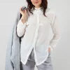 Lightweight Shirt with Stitch Detail in White