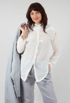 Lightweight Shirt with Stitch Detail in White