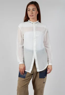 Lightweight Shirt with Stitch Detail in White