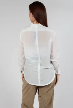 Lightweight Shirt with Stitch Detail in White