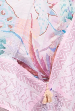 Lightweight Silk Scarf with Animal Print in Pink