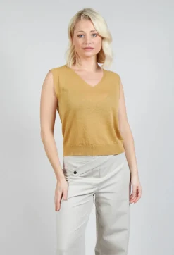 Lightweight Sweater Vest in Mustard