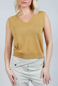 Lightweight Sweater Vest in Mustard