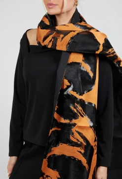 Limb Scarf in Orange and Black