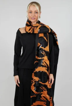 Limb Scarf in Orange and Black
