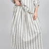 Lined Long Skirt in Stripe