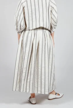 Lined Long Skirt in Stripe