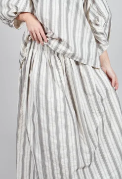 Lined Long Skirt in Stripe