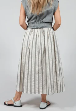 Lined Long Skirt in Stripe