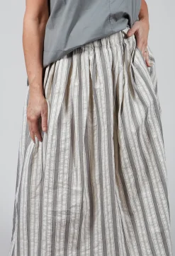 Lined Long Skirt in Stripe