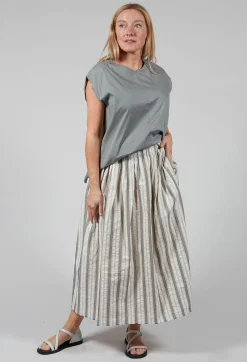 Lined Long Skirt in Stripe