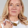 Linen and Bronze Wrap Cube Necklace