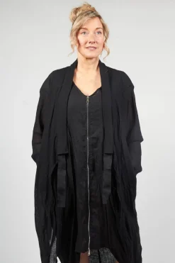 Linen Blend Lightweight Jacket in Nero