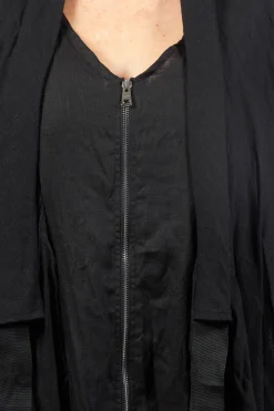 Linen Blend Lightweight Jacket in Nero
