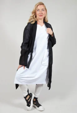 Linen Blend Lightweight Jacket in Nero