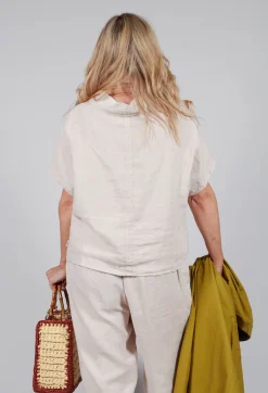 Linen Diva Top in Rattan