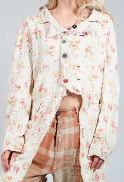 Linen Floral Contessa Jacket in Circus Rose