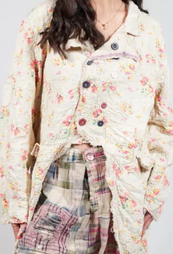Linen Floral Contessa Jacket in Circus Rose