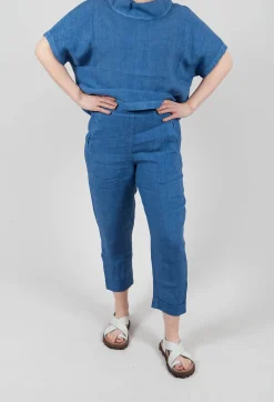 Linen Geisha Pants in Eve Blue
