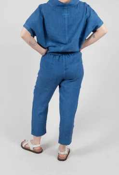 Linen Geisha Pants in Eve Blue