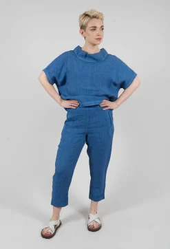 Linen Geisha Pants in Eve Blue