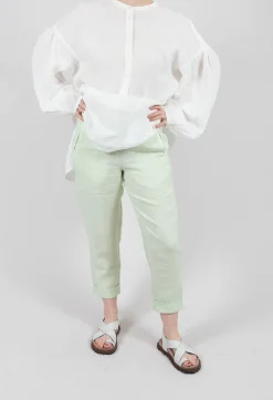 Linen Geisha Pants in Spring Green