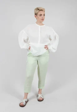Linen Geisha Pants in Spring Green