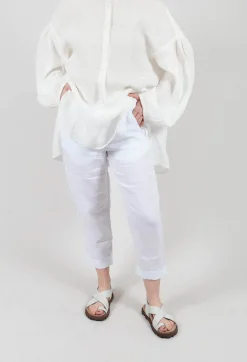 Linen Geisha Pants in White