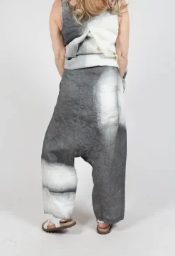 Linen Patch Trousers in Asteroid Pigment