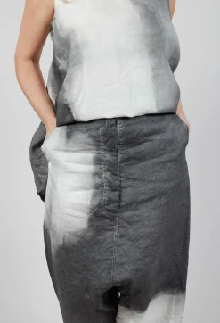 Linen Patch Trousers in Asteroid Pigment