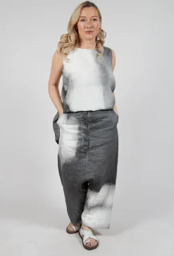 Linen Patch Trousers in Asteroid Pigment