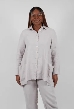 Linen Shirt in Light Grey