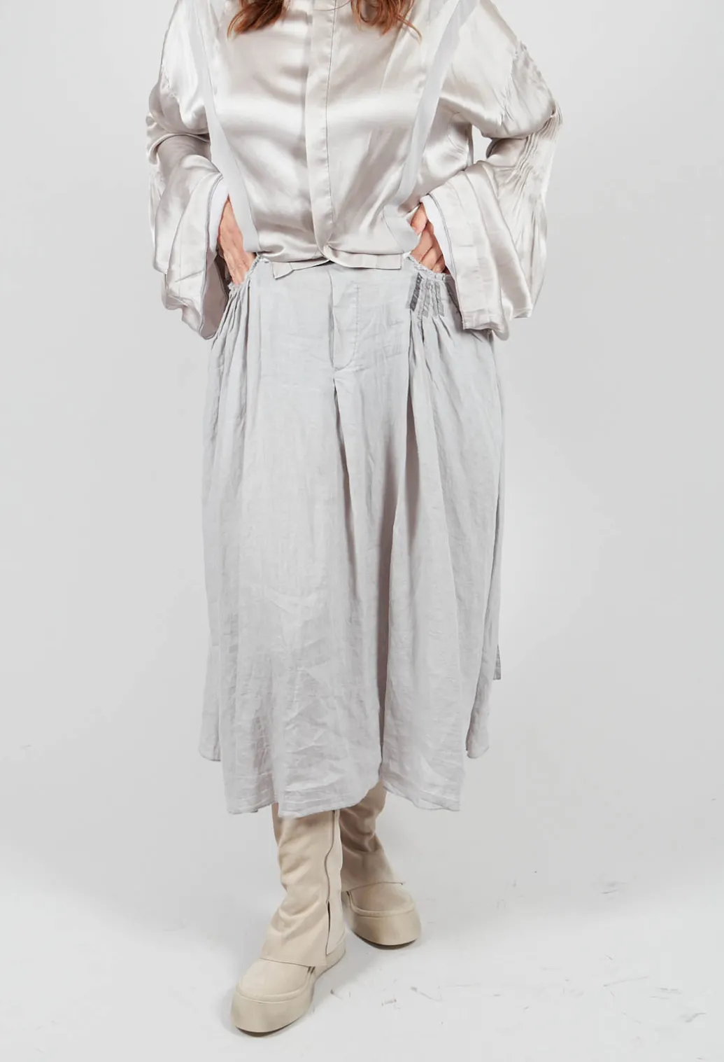 Linen Skirt in Grey