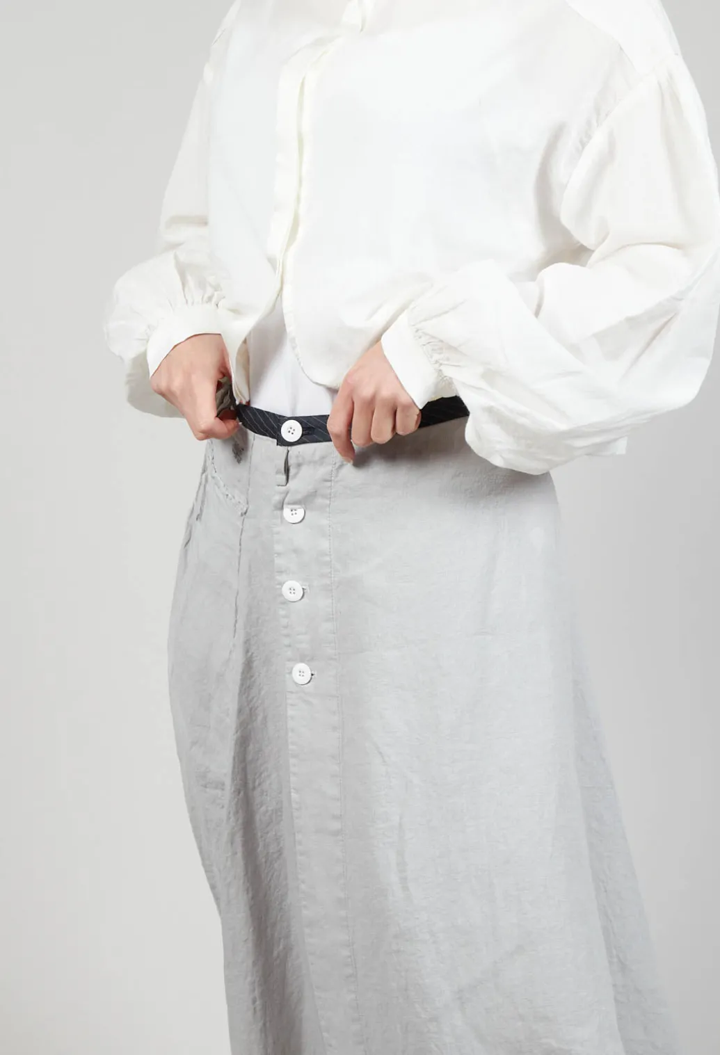 Linen Skirt in Grey