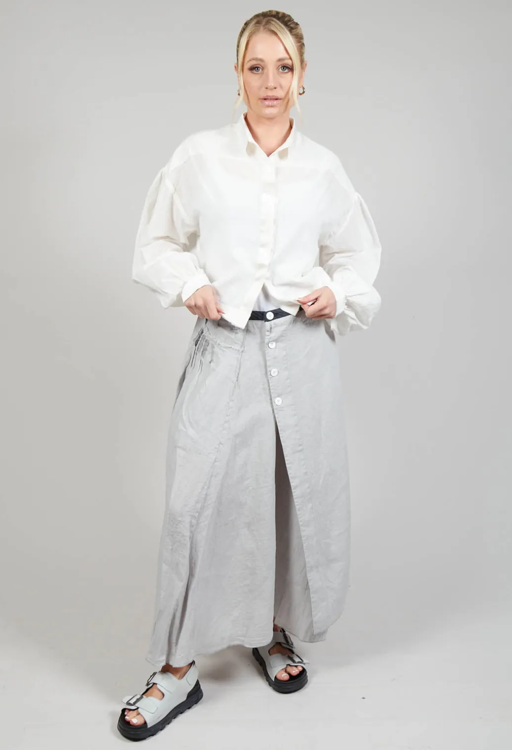 Linen Skirt in Grey