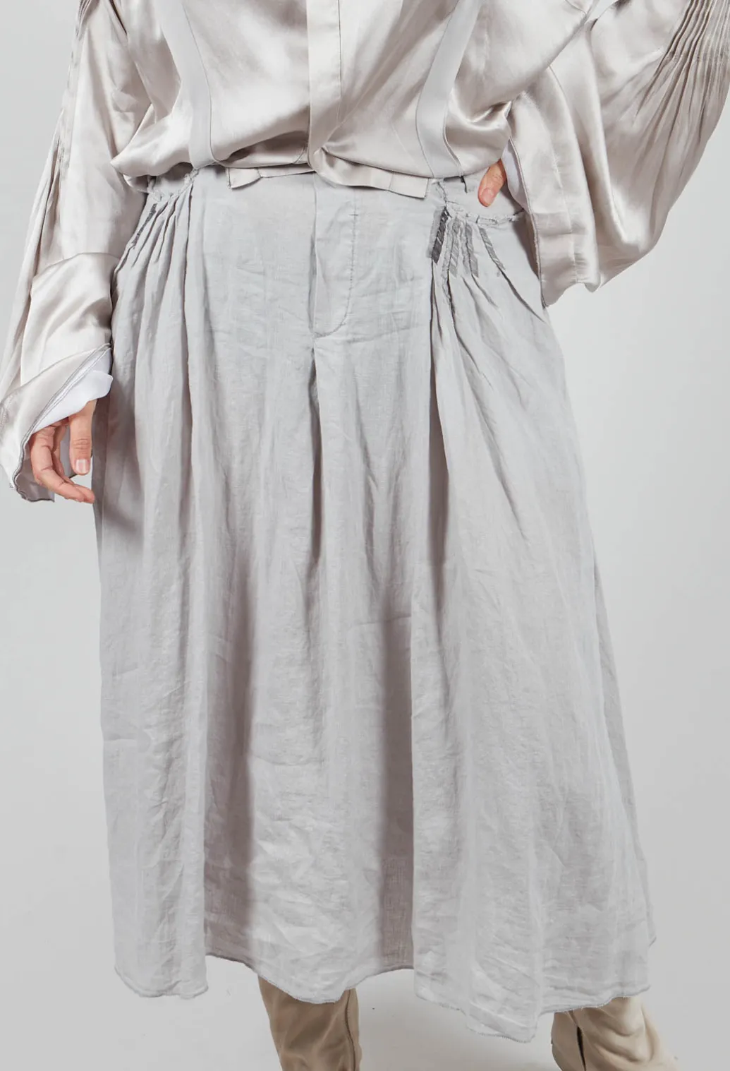 Linen Skirt in Grey