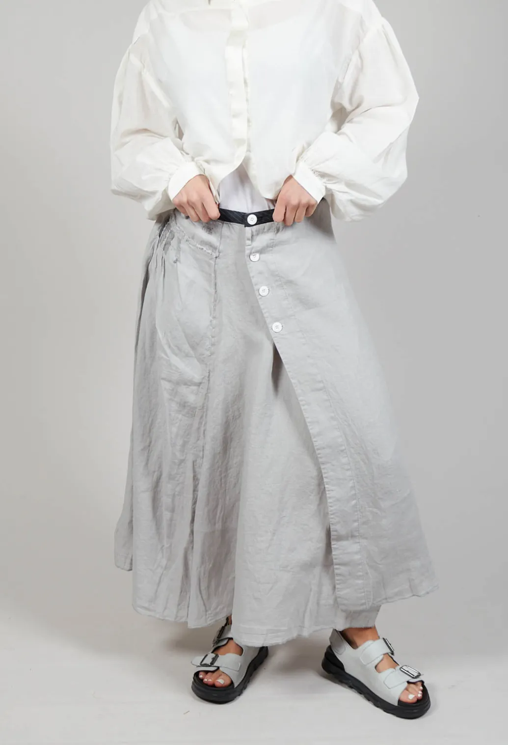 Linen Skirt in Grey