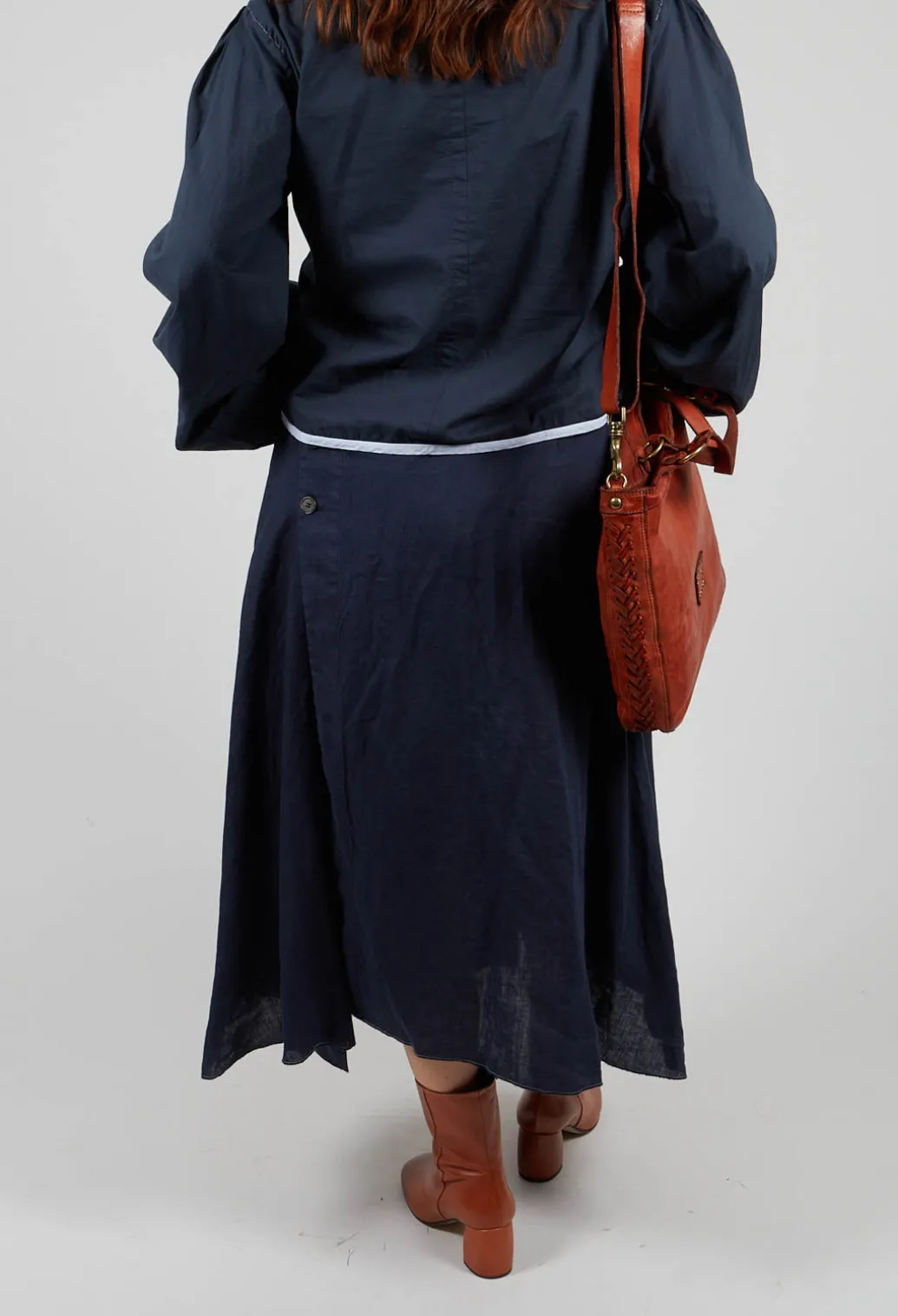 Linen Skirt in Navy