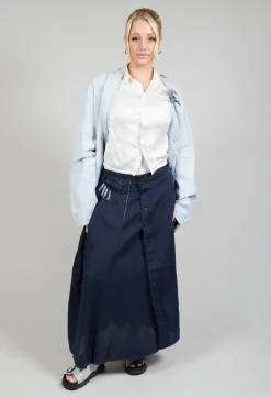 Linen Skirt in Navy