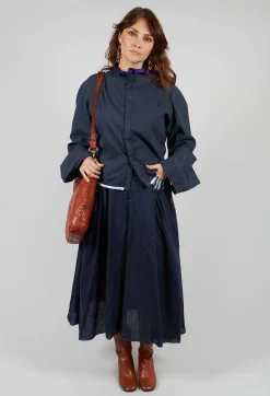 Linen Skirt in Navy