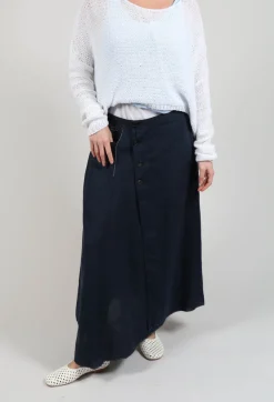Linen Skirt in Navy