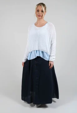 Linen Skirt in Navy