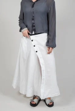 Linen Skirt in Off White
