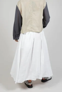Linen Skirt in Off White