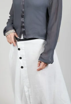 Linen Skirt in Off White