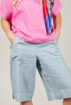 Linen Tamal Shorts in Blue