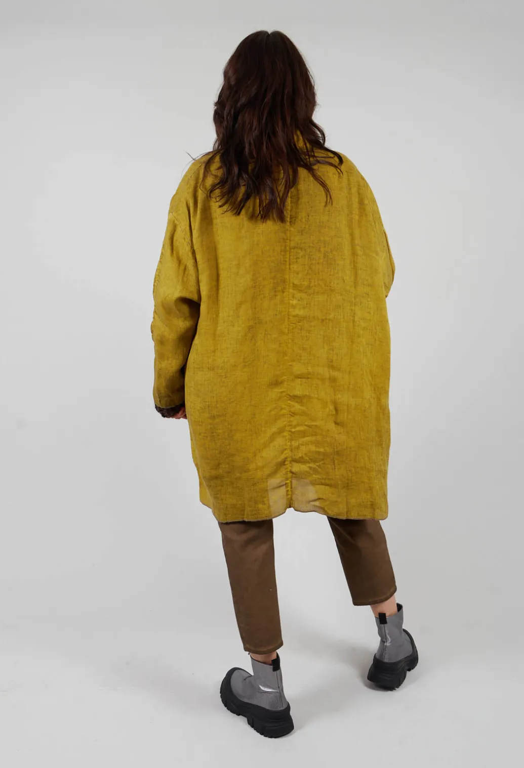 Linen Trench Coat in Original Mustard