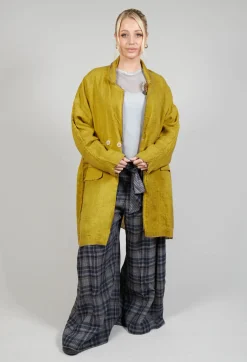 Linen Trench Coat in Original Mustard