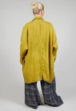 Linen Trench Coat in Original Mustard