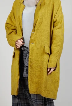 Linen Trench Coat in Original Mustard